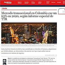 Mercado transaccional en Colombia cae un 63% en 2020, segn informe especial de TTR